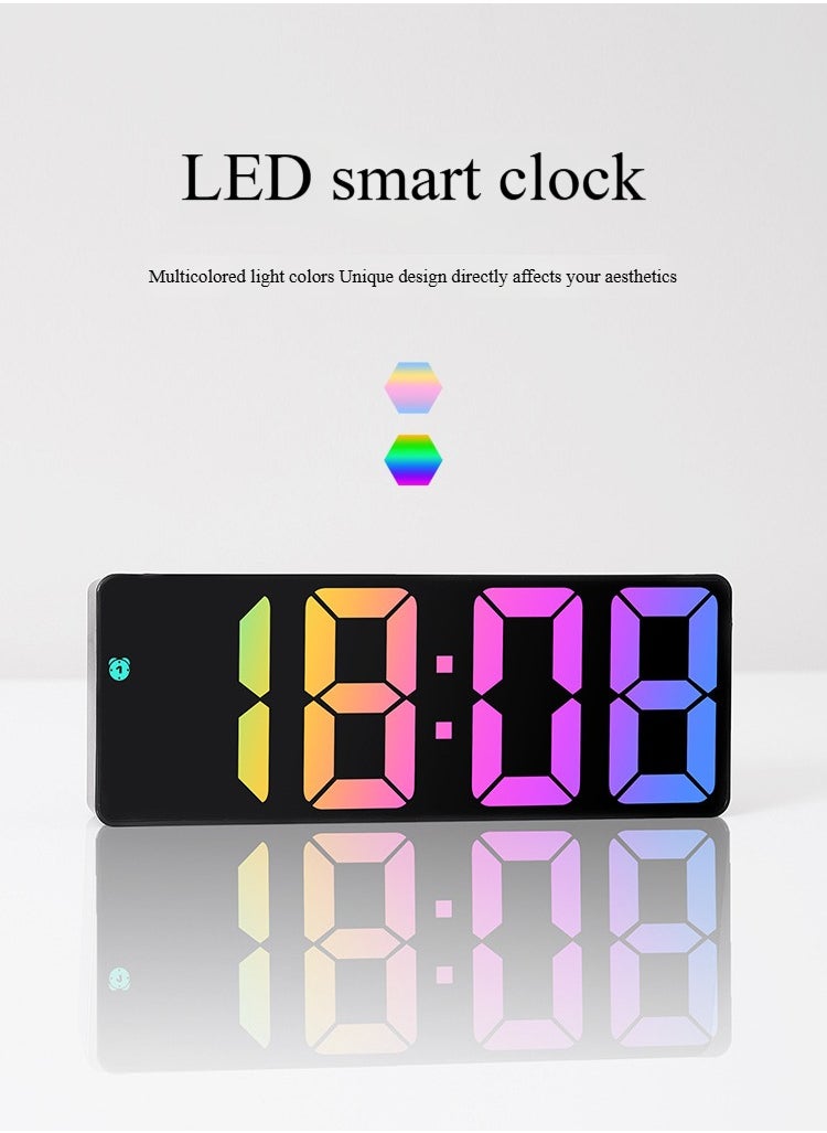 Ins Personality New Product Led Large Character Electronic Clock Bedside Alarm Clock Simple Fashion Colorful Large Screen Clock