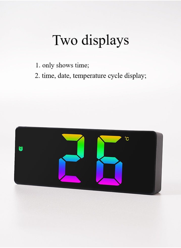 Ins Personality New Product Led Large Character Electronic Clock Bedside Alarm Clock Simple Fashion Colorful Large Screen Clock