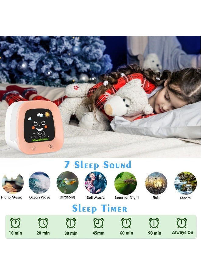 Kids Alarm Clock, Digital Wake up Clock for Kids Bedroom, Toddlers Sleep Trainer with Sound Machine Night Light Nap Timer, Digital Clocks for Boy Girl Birthday Gift