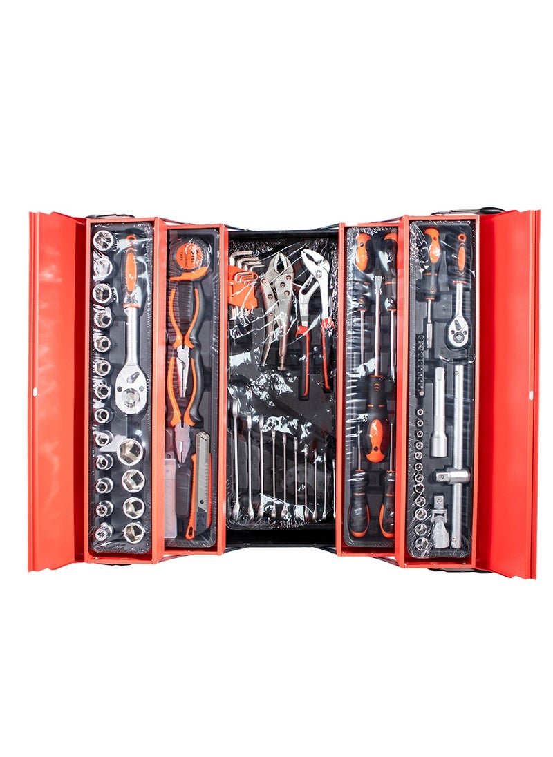 85 Pcs Complete Tool Box Metal Portable Manual Spare Parts Kit Tool Kit