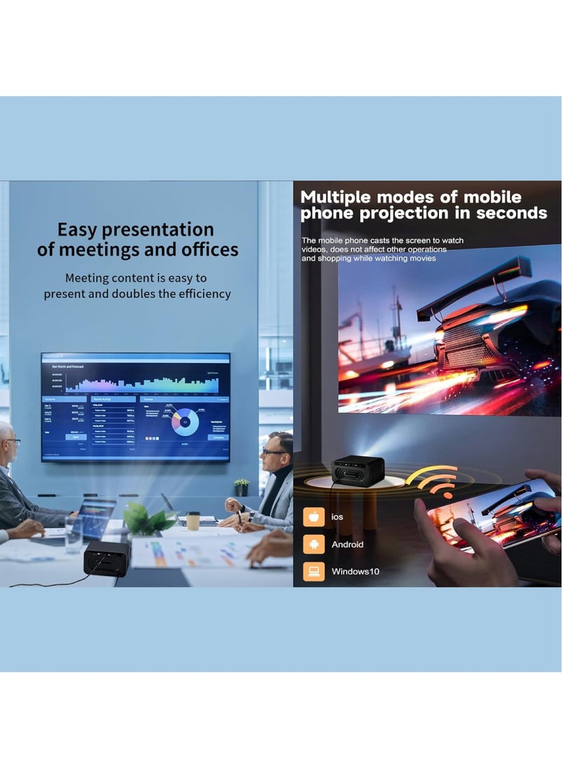 U8 Pro 4K WiFi6 Bluetooth Projector - Home Theater Video Projector, Focus By Remote Control, Keystone Smart Projector Compatible with Android, iOS,PC,1200 ANSI, 50