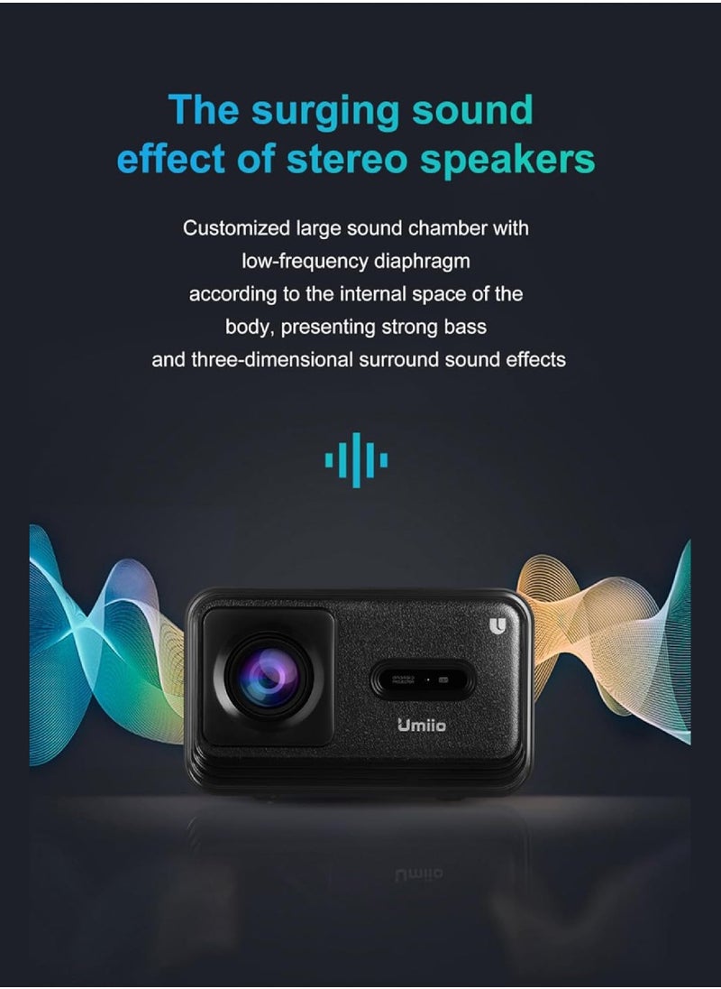 U8 Pro 4K WiFi6 Bluetooth Projector - Home Theater Video Projector, Focus By Remote Control, Keystone Smart Projector Compatible with Android, iOS,PC,1200 ANSI, 50