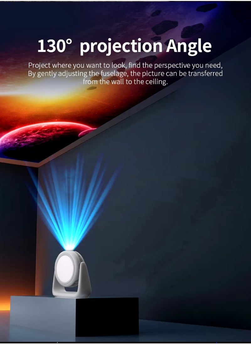 K1 Smart Projector 4K Mini Projector Auto Keystone Correction Portable Projector 380 ASNI Lumens Android11 ​​Built-In Battery 5G WIFI 5 Bluetooth Auto Focus HD 1080P Smart Projector 180 Inches Screen Display Lamp 4K Cinema Projector 230 Degree Rotating With Desk Lamp Light White