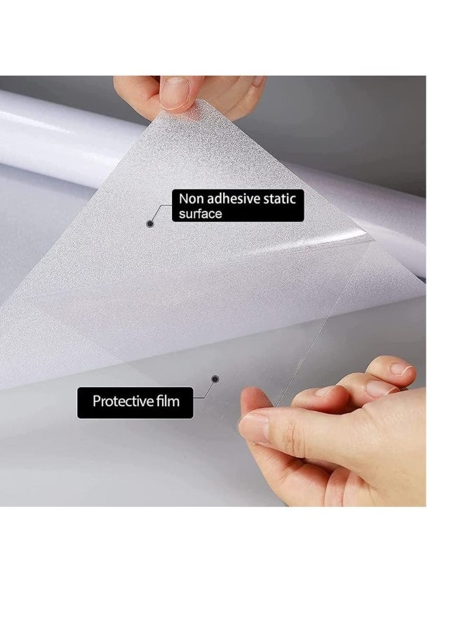 Frosted Window Film Privacy, Frosted Non Adhesive Window Stickers, Anti UV Opaque Removable Static Cling Glass Coverings for Home Kitchen Bathroom Office, Matte