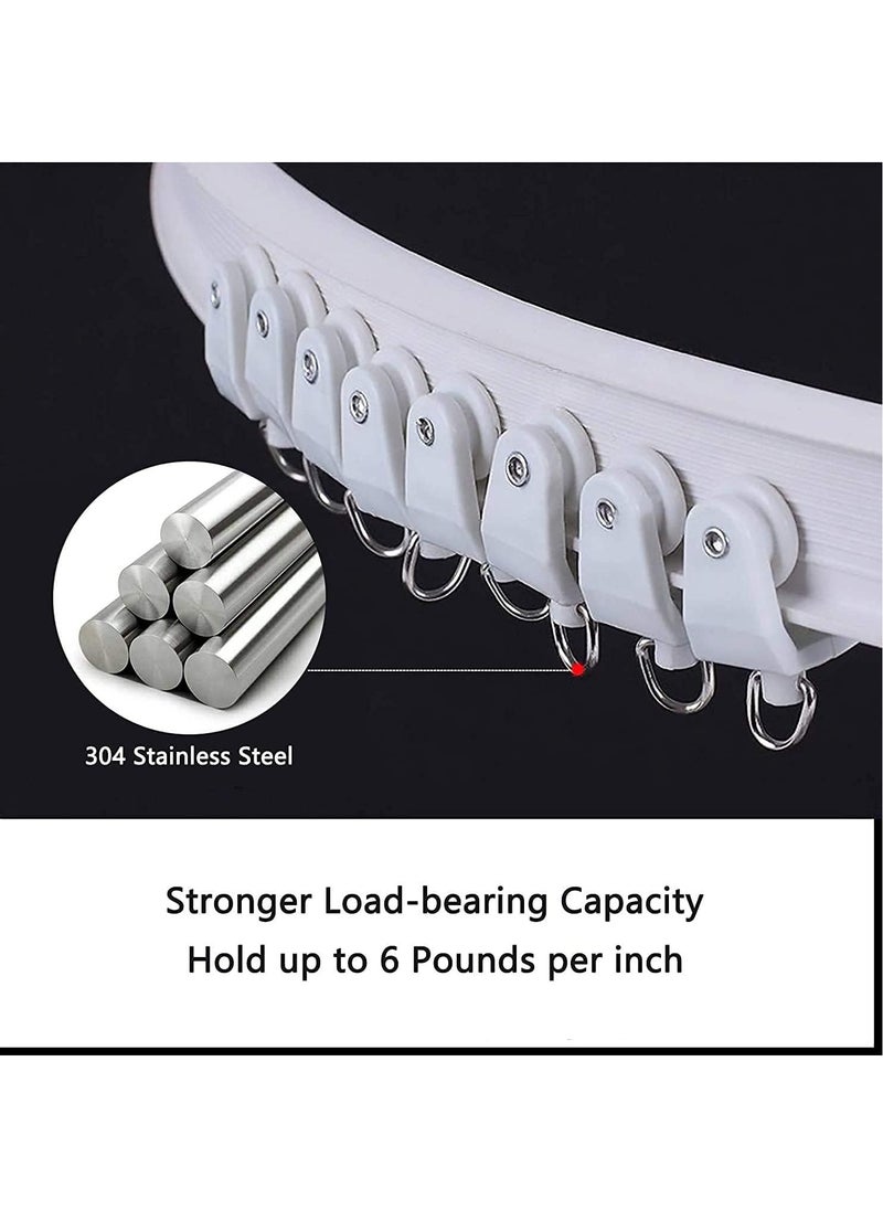 3M Ceiling Curtain Track, Flexible Bendable Drop Sliding Ceiling Curtain Track Room Divider Curved Ceiling Track System With Clips 9.81Ft Alloy Plastic Curtain Track Ceiling Wall Mount For Bay Window