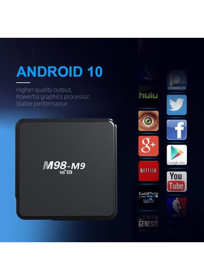 M98-M9 Quad-core ARM Cortex-A53 WiFi Bluetooth 4K HD Android TV Box, RAM:2GB+8GB