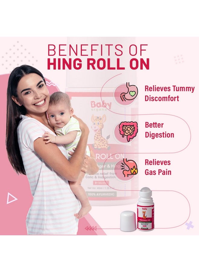 Baby Hing Tummy Roll-On 40Ml & Baby Powder 100Gm Combo Pack | Natural Care For Newborns