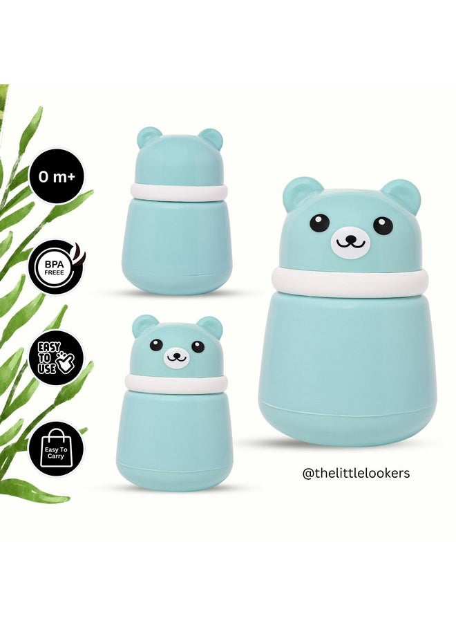 Baby Powder Puff | Baby Powder Puff With Box | Powder Puff With Box Holder Container | Powder Puff For Babies | Puff Powder Box (Panda-Blue),Pack Of 1