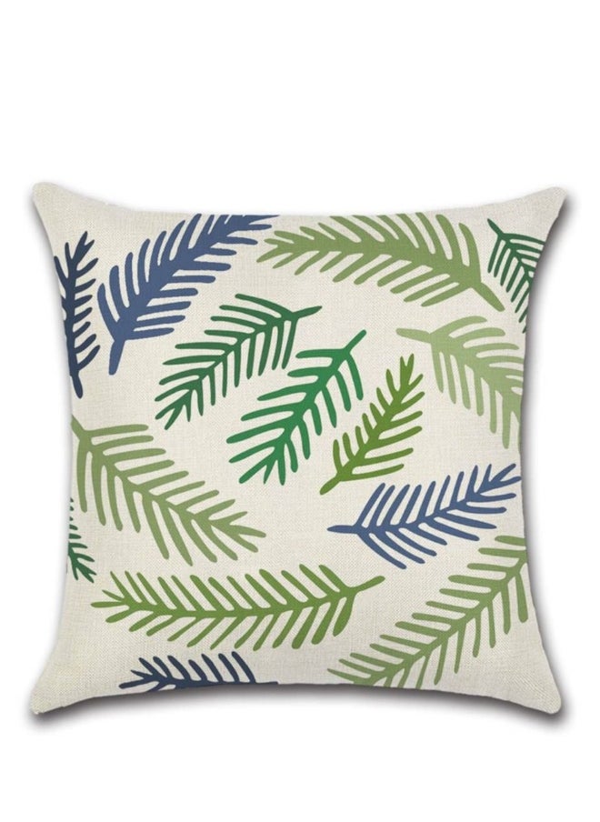 Outdoor Decorative Cushion Covers 45x45 cm Waterproof Pillow Covers Tropical Leaf Outdoor Cushions Patio Garden Geometric Pillowcases for Bench Sofa Home Decor Set of 4