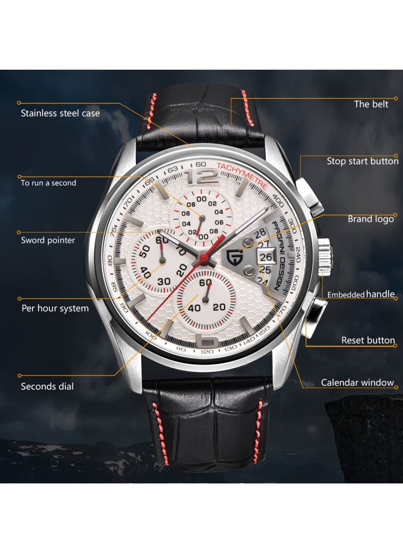 Watches for Men Luxury Men's Watches Genuine Leather Quartz Water Resistant Watches