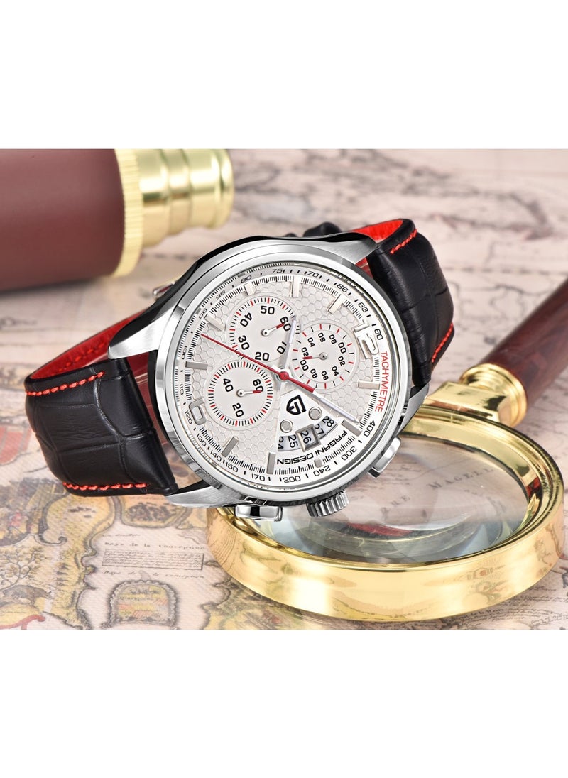 Watches for Men Luxury Men's Watches Genuine Leather Quartz Water Resistant Watches