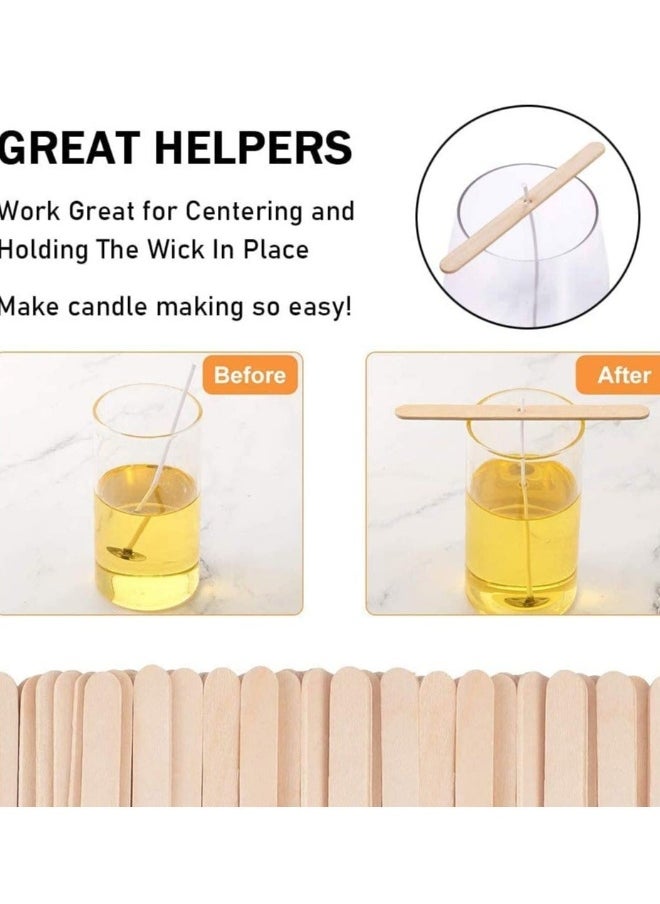 100 Pcs Candle Wick Holders Candle Wicks Centering Device Candle Wick Bars Wick Holders for Candle Making Wick Clips for Candles Candle Centering Tool Wooden