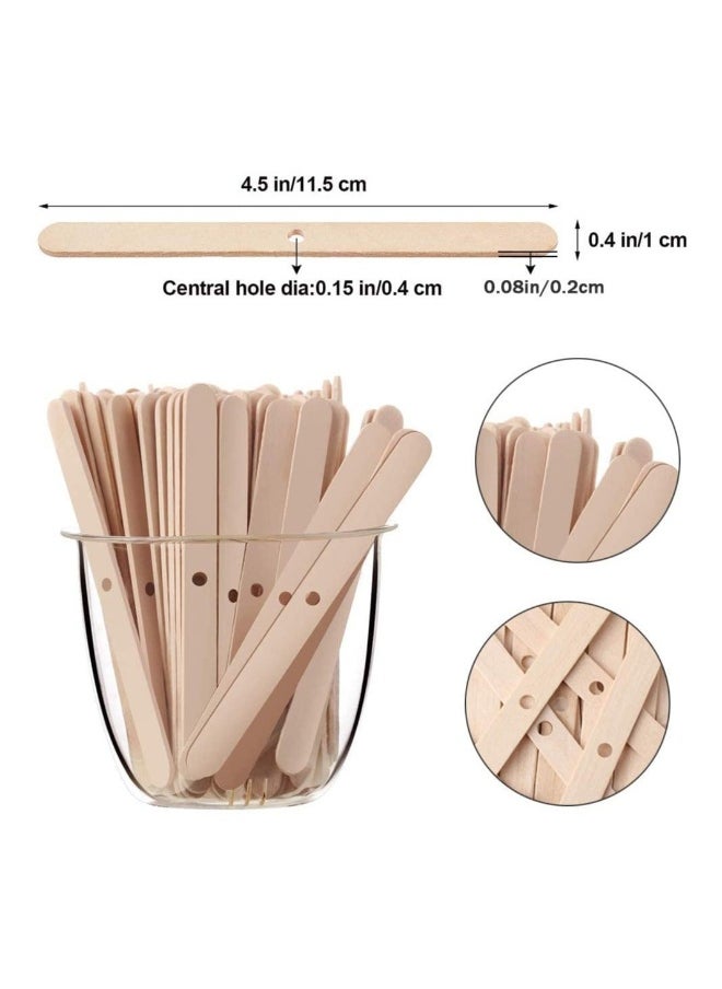 100 Pcs Candle Wick Holders Candle Wicks Centering Device Candle Wick Bars Wick Holders for Candle Making Wick Clips for Candles Candle Centering Tool Wooden