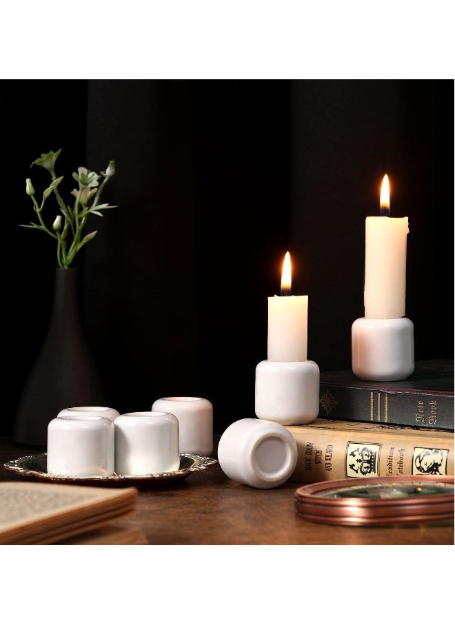 20 Pcs Ceramic Candle Holder Set, 0.7 Inch Small White Candle Holders for Table Centerpieces, Prayer, Decorative Mini Candlestick Holders for Wedding Decor, Dining Room