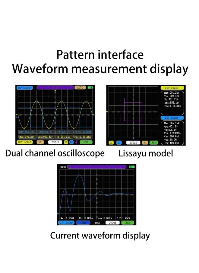 Oscilloscope - 2 Channel Handheld Digital Oscilloscope Kit, 50MSa/s Sampling Rate, 10MHz Bandwidth, Trigger Function Auto/Nomal/Single, Portable Automotive Oscilloscope