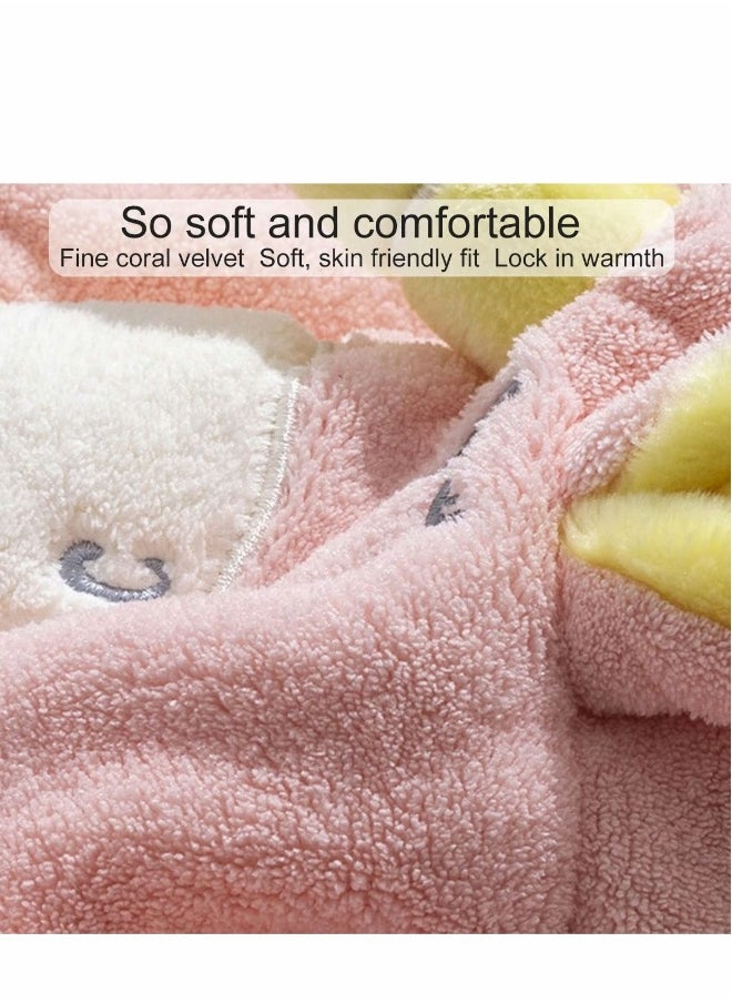 Childrens Hooded Bath Towels, Kids Beach, Swimming Bathrobe for Boys Girls, Coral Velvet Soft Comfortable, Rapid Water Absorption, 100% Cotton Childrens Towel