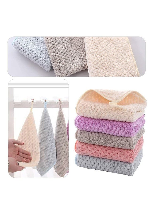 5-Piece Hand Towel With Loop Soft Fast Drying Hand Towel For Kitchen Square Thin Hanging Hand Towels With Hanging Small Dry Hand Towels For Kitchen Bathroom