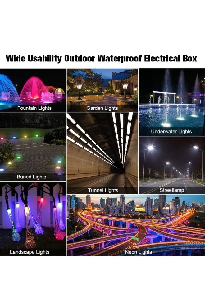 Junction Box Outdoor Waterproof Electrical Box 3 Way Plug Line Plastic External Junction Box M25 Coaxial Wire Connector Electric Power Cord Boxes Suitable for Outdoor Lights Lighting 3way