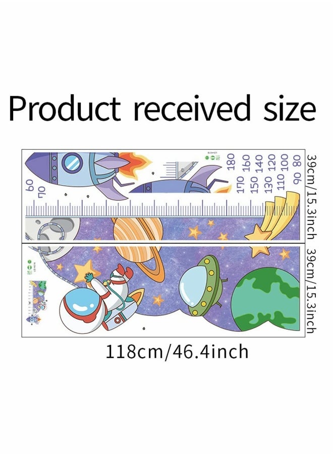 Kids Height Growth Chart Wall Stickers Outer Space Wall Decals Astronaut Kids Measuring Ruler Wallpaper Decals Peel and Stick for Kids Living Room Bedroom Wall Decor