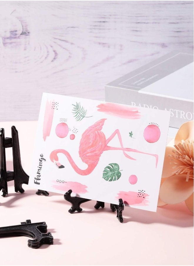 Mini Transparent Easel, 24 Pieces Ceramic Plate Photo Frame Craft Plastic Display Stand Holder Home Desktop Decor Accessories for Wedding Hotel Party (5 Inch)
