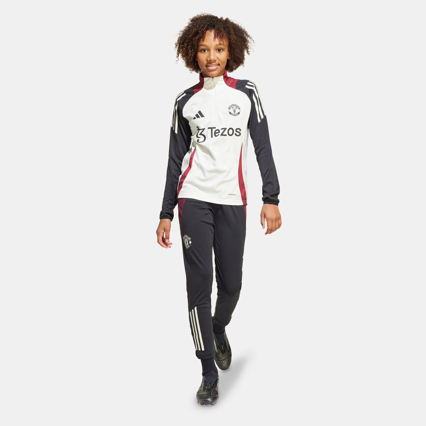 Kids' Manchester United Tiro 24 Football Training 1/4-Zip Top