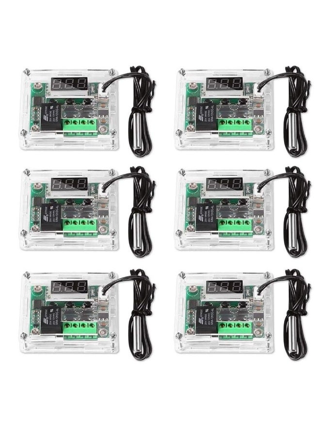 6 PCS Temperature Controller Module, XH-W1209 LCD Display Digital Thermostat Module, with Waterproof NTC Probe, 50~110℃ DC 12V Electronic Temp Control Module Switch