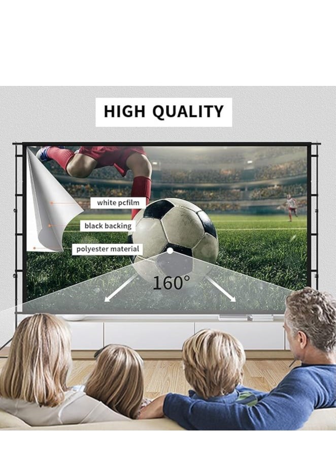 Projector Screen Outdoor Movie Screen 84 Inch Upgrade Portable Projection Screen with 2.1M Retractable Strut 4K HD Projection Movie Screen for Indoor Outdoor(186*105cm)