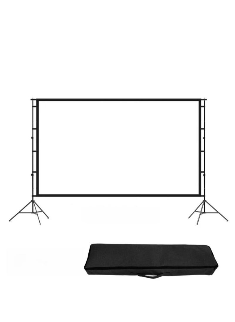 Projector Screen Outdoor Movie Screen 84 Inch Upgrade Portable Projection Screen with 2.1M Retractable Strut 4K HD Projection Movie Screen for Indoor Outdoor(186*105cm)