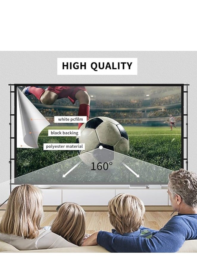 Projector Screen Outdoor Movie Screen 120 Inch Upgrade Portable Projection Screen with 2.6M Retractable Strut 4K HD Projection Movie Screen for Indoor Outdoor(265*148cm)