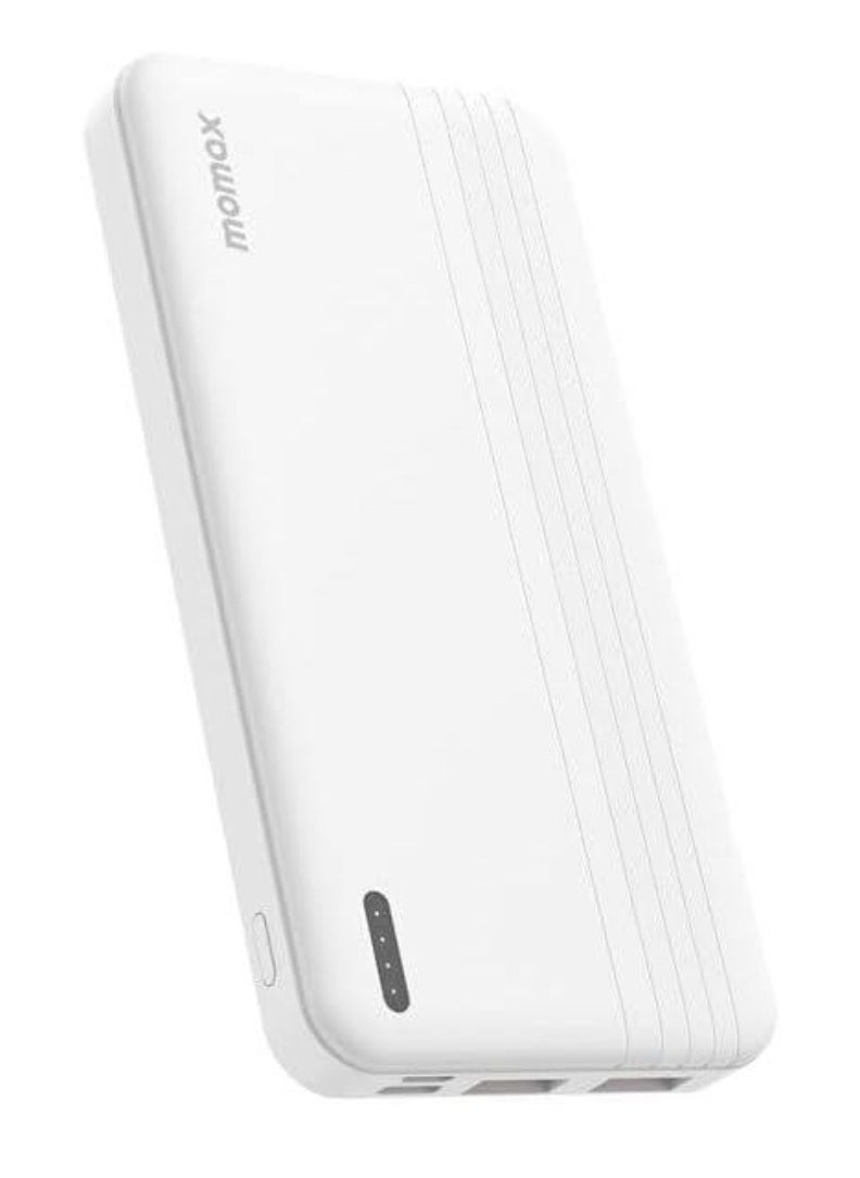 iPower PD 10000mAh Fast Charging Portable Battery Pack (White) – High-Speed USB-C & USB-A Power Bank for Smartphones, Tablets, and More – Compact, Reliable, and Long-Lasting