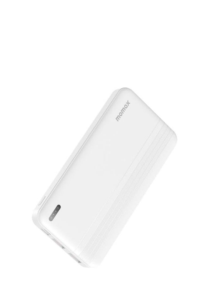 iPower PD 10000mAh Fast Charging Portable Battery Pack (White) – High-Capacity Power Bank, Quick Charge for Smartphones, Tablets, Laptops, and More, Compact Design, USB-C and USB-A Ports, Lightweight, Travel-Friendly