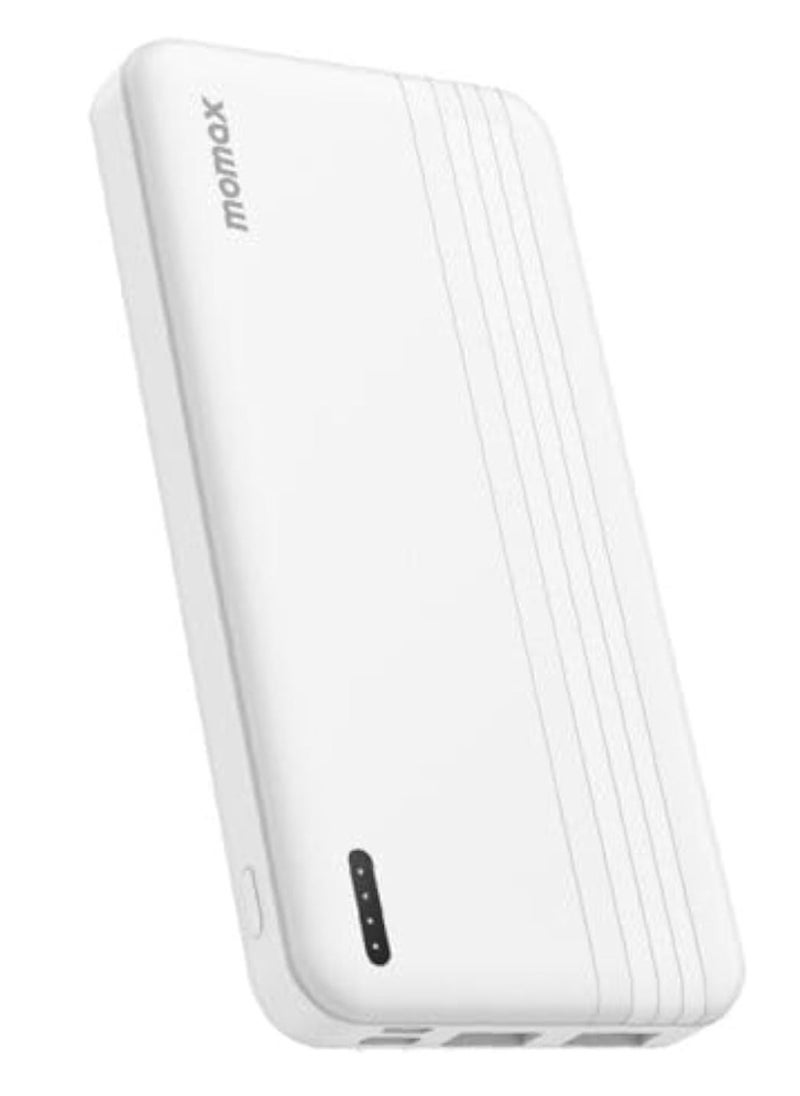 iPower PD 10000mAh Fast Charging Portable Battery Pack (White) – High-Capacity Power Bank, Quick Charge for Smartphones, Tablets, Laptops, and More, Compact Design, USB-C and USB-A Ports, Lightweight, Travel-Friendly