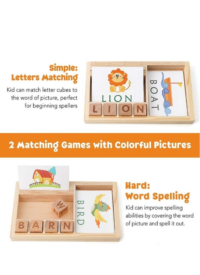 Wooden Maze Matching Letter Spelling Game, Spelling Games Alphabets ABC Learning Educational Montessori Puzzle Gift for Preschool Kids Boys Girls Age 3 4 5 Years Old