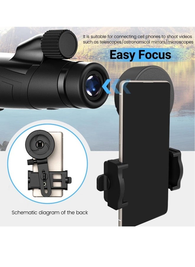 Adjustable Phone Scope Mount, Universal Telescope Phone Adapter, Compatible with Binoculars, Monoculars, Record Nature and The World, Fits 4.2-7