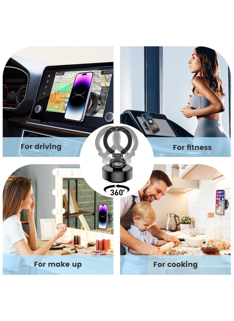 360° Stretchable Electric Vacuum Magnetic Suction Phone Mount, HandsFree Magnetic Car Phone Holder, Double-Sided Phone Holder Compatible with Car Dashboard Installation, Smooth Surface