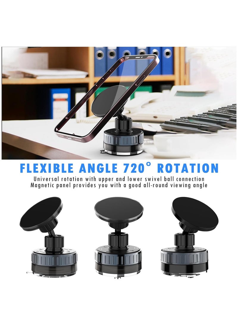 Magnetic Suction Cup Phone Holder for Car, Universal Car Phone Holder Mount for Dashboard Windshield, Vacuum Glass Mirror Adsorption Magnetic Suction Cup Car Phone Mount, 720° Rotation Portable Magnetic Phone Holder