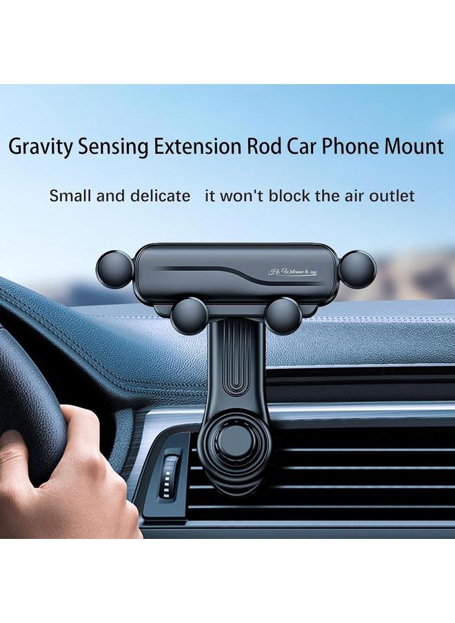 Car Phone Holder with Rotatable Swing Arm, Hands-Free Car Vent Phone Mount with Metal Air Vent Clip Fit for All iPhone Android Smartphones