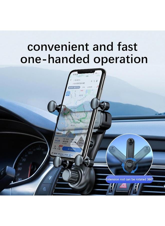 Car Phone Holder with Rotatable Swing Arm, Hands-Free Car Vent Phone Mount with Metal Air Vent Clip Fit for All iPhone Android Smartphones