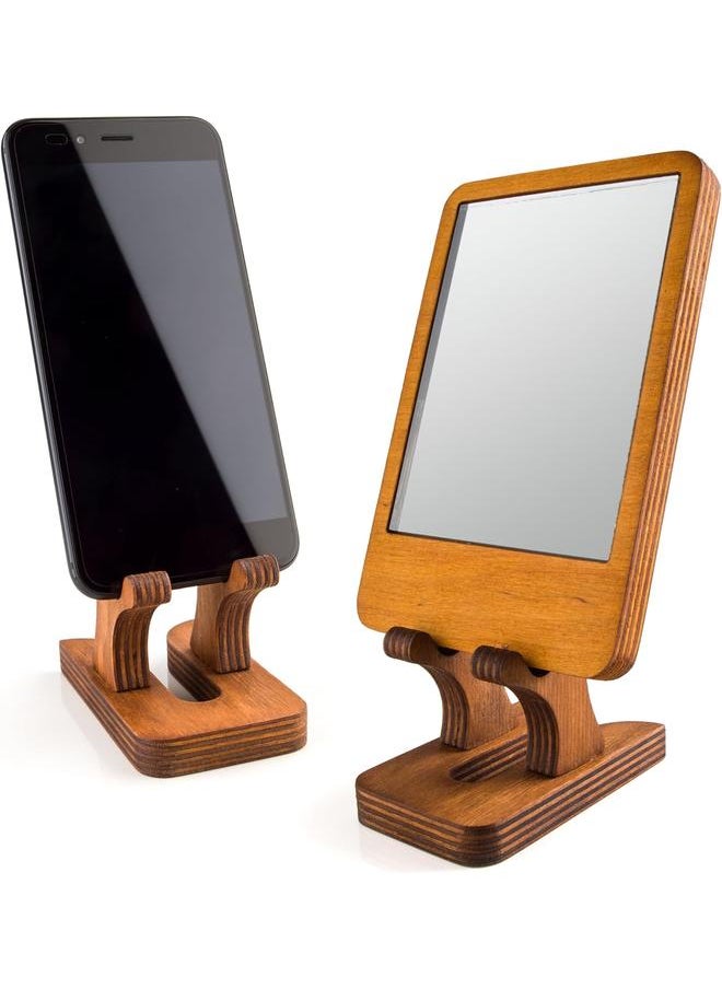 Rostmary Wooden Cell Phone Holder Tablet Stand for Desktop – Ideal for iPhone, iPad, Samsung, Tablet PCs, eReaders, Artwork, Make-up Mirror, Photo Frame Stand – Lightweight Docking Station