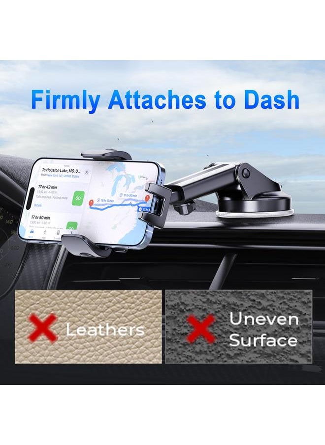 【2024 NEW】Car Phone Holder【Fit Thick Case】Ultra Suction Cell Phone Mount for Dashboard Windshield Vent, Mobile Stand Base Truck Vehicle Cradle for iPhone 16 15 Pro Max 14 13 12 X Android Samsung S24