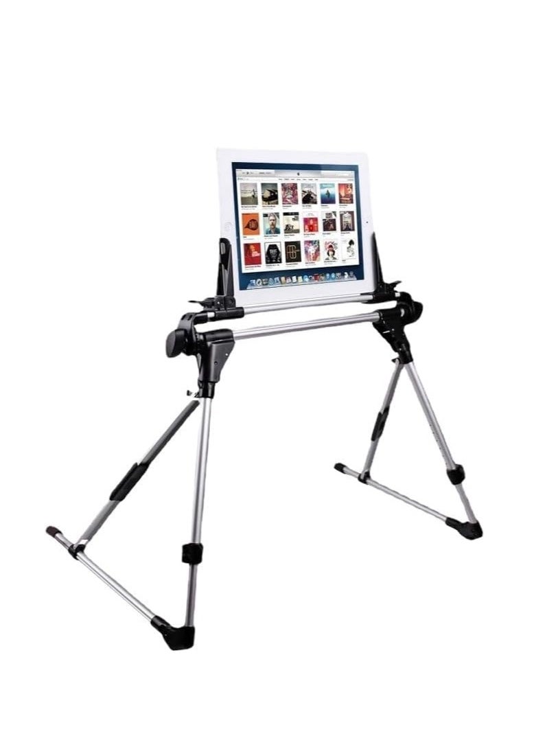 iPad and Tablet Holder - 201 Adjustable Stand for iPad, Tablets, E-readers, and More – Desktop, Desk, and Bed Use, Lightweight, Foldable, Non-Slip Base for Hands-Free Viewing, Reading, and Watching Videos