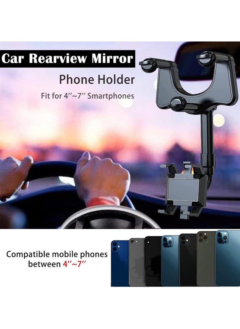 360 Degree Rotatable and Retractable Car Phone Holder Mount, Universal Compatible with All Smartphones, Black