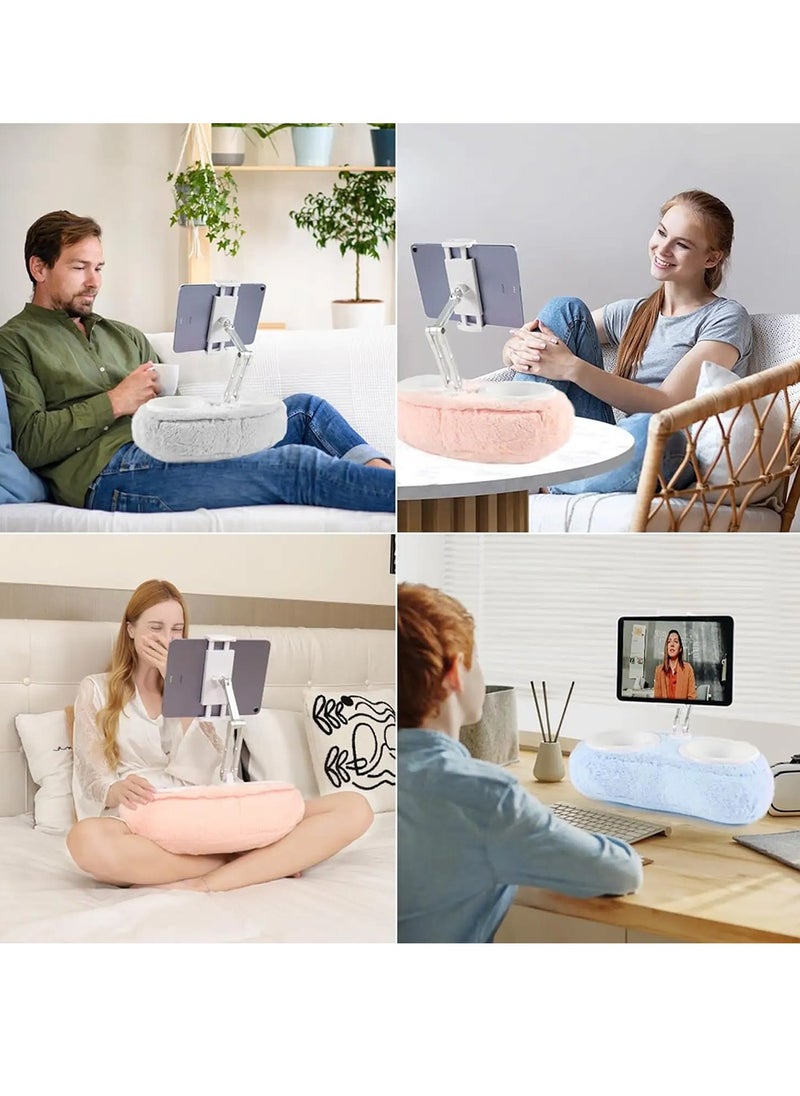 Plush Adjustable Tablet & Phone Stand, Ideal for Streaming & Chats - Grey