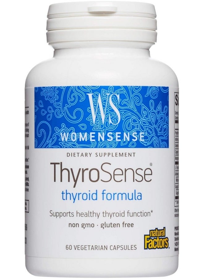 WomenSense ThyroSense by Natural Factors, Natural Supplement to Support Healthy Thyroid Function, Vegetarian, Non-GMO, 60 capsules (30 servings)