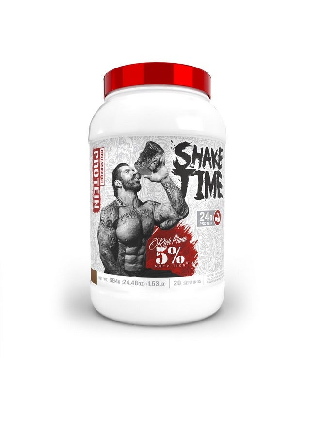 5% Nutrition Rich Piana Shake Time | 24g Animal-Based Protein Drink | Beef, Chicken, Whole Egg | No Sugar, Dairy, or Soy (Chocolate)