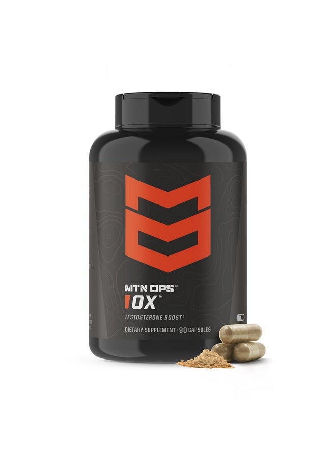 MTN OPS Ox Testosterone Booster, Testosterone Supplement for Men Blend with Tribulus Terrestris & Adrenal Support Blend with Maca Root Capsules, 30 Servings