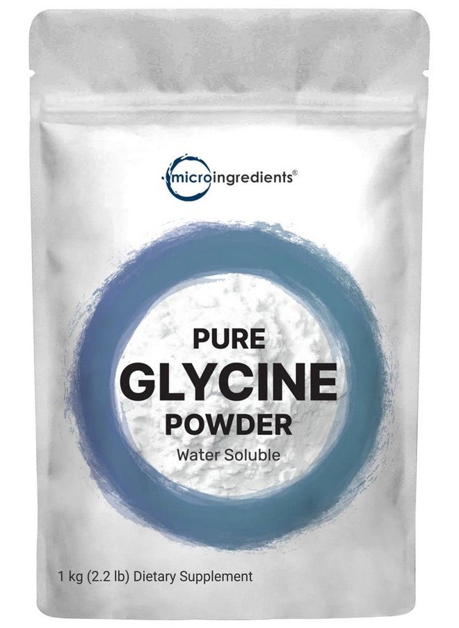 Micro Ingredients Glycine Powder, 1KG (2.2 Pounds), Glycine 1000mg Per Serving, Supports Restful Sleep and Neurotransmitter, Water Soluble and Products of USA