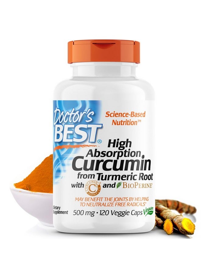 Doctor's Best DRB-00107 High Absorption Curcumin From Turmeric Root with C3 Complex & BioPerine 500mg (120 Capsules)