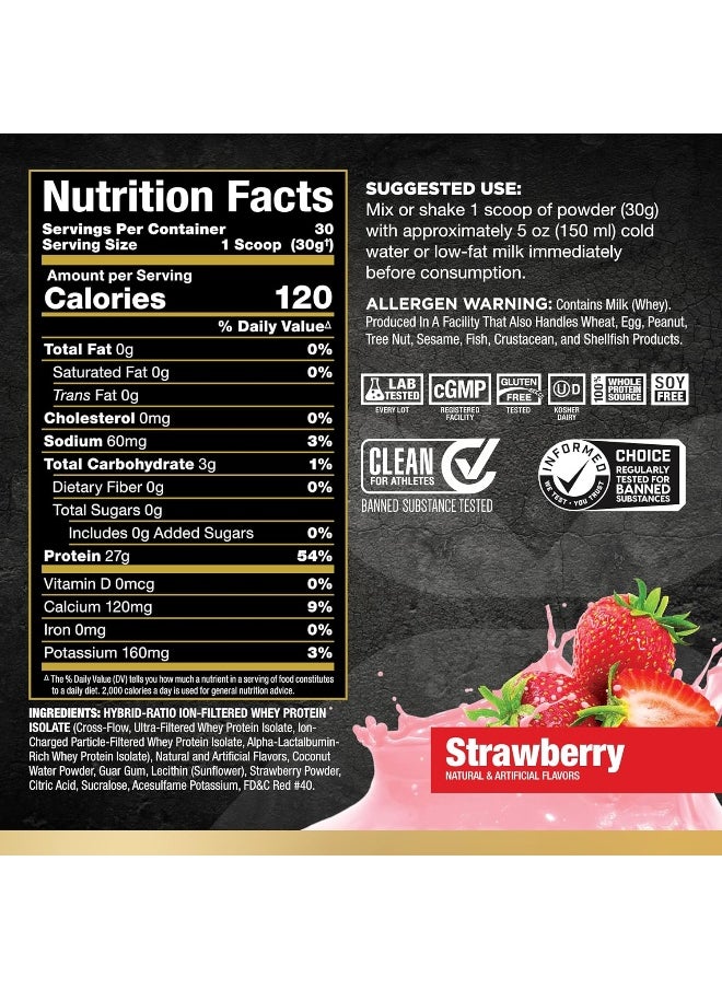 Isoflex Pure Whey Protein Isolate Strawberry 2 Lbs.