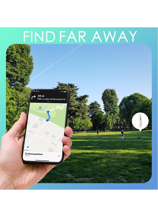 Key Finder Item Bluetooth Tracker Mini Tag Luggage Work with Apple Find My APP, 10 Months Long Working Time, Small Size, 200 ft Range, Global Positioning, iOS White 2Pack